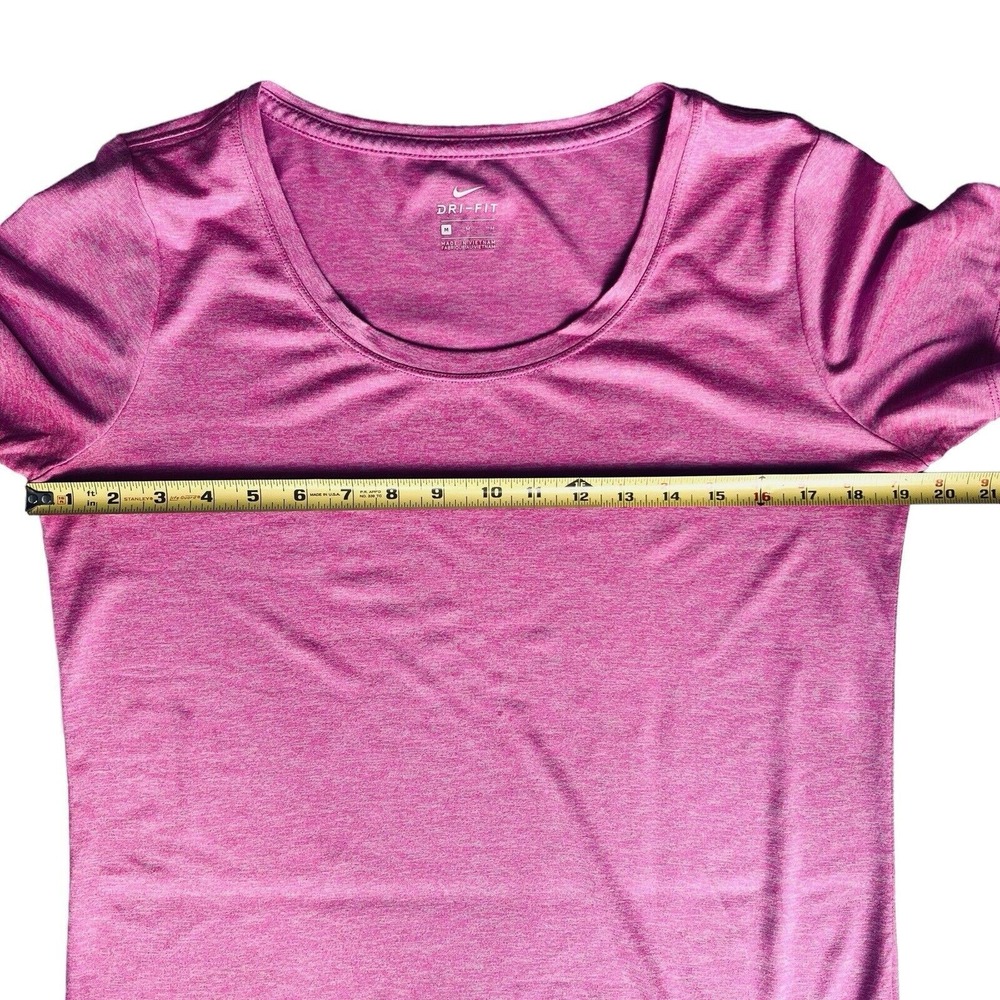 Nike Dri-Fit Womens Pink Gym Shirt Medium Swoosh Logo Activewear Workout Running - Picture 10 of 12